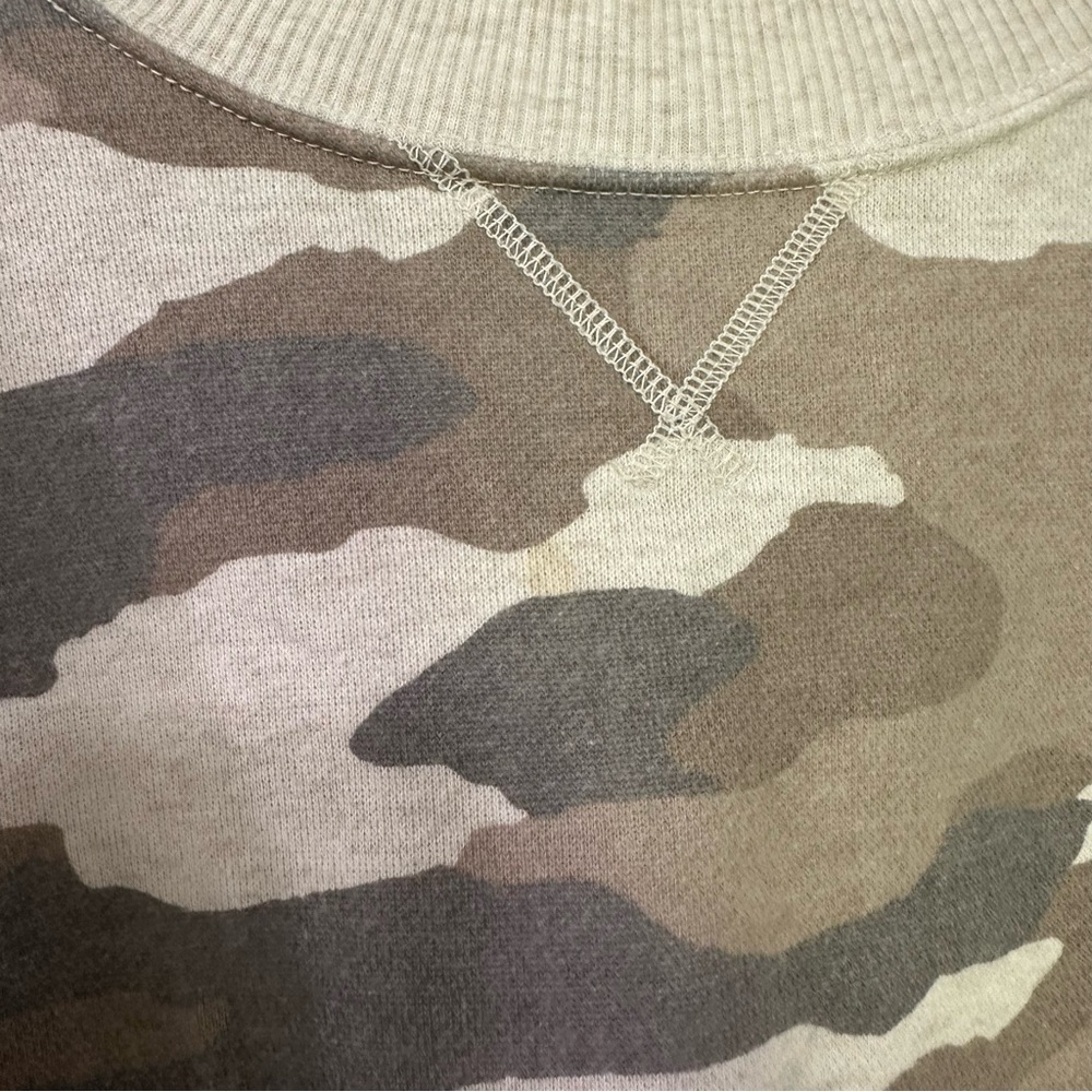 Aerie Womens Extra Small Camo Oversized Pullover Sweatshirt with Split Side - Picture 3 of 7